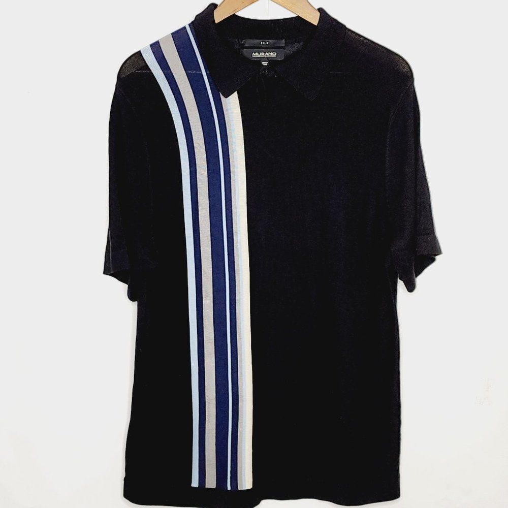 Murano Mens 100% Silk Polo Shirt Size Medium